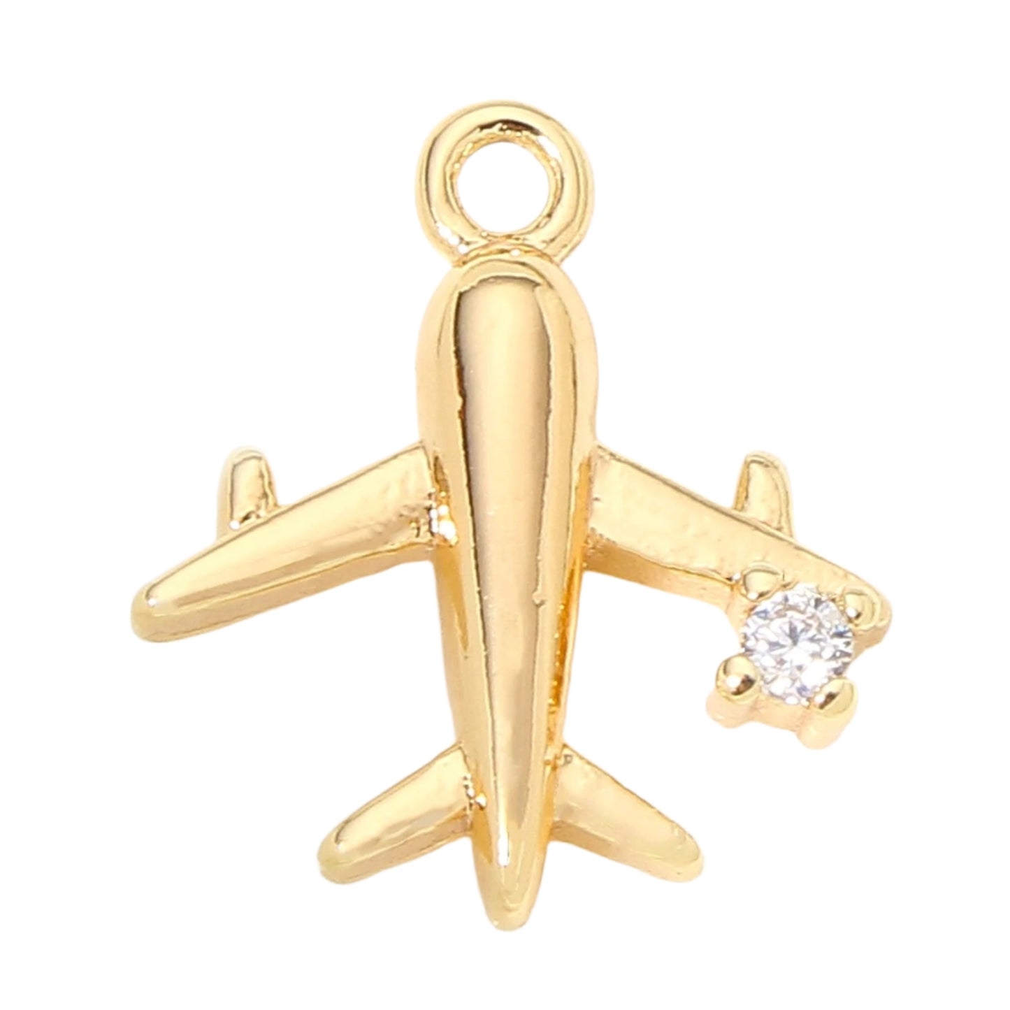 Gold Plane Charm