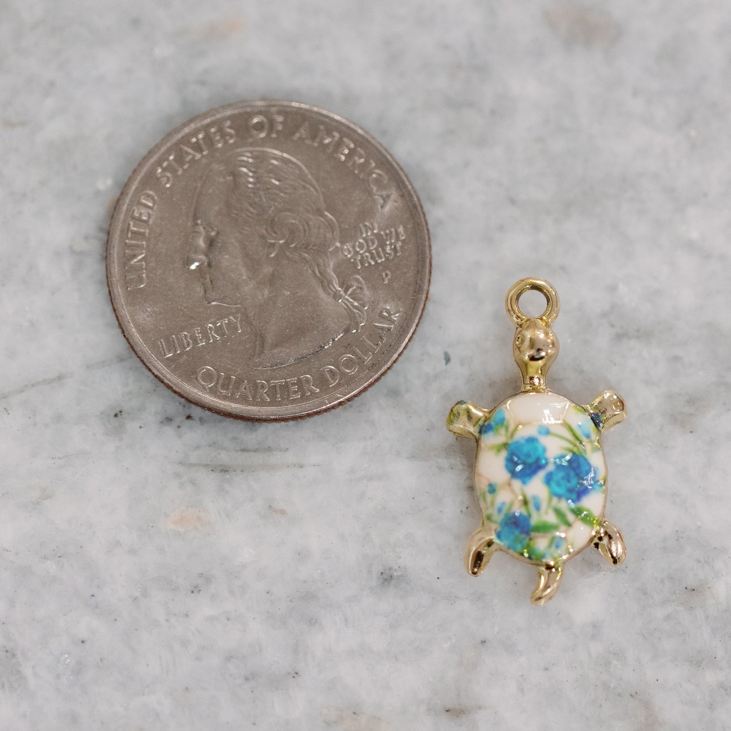 Turtle Floral Charm