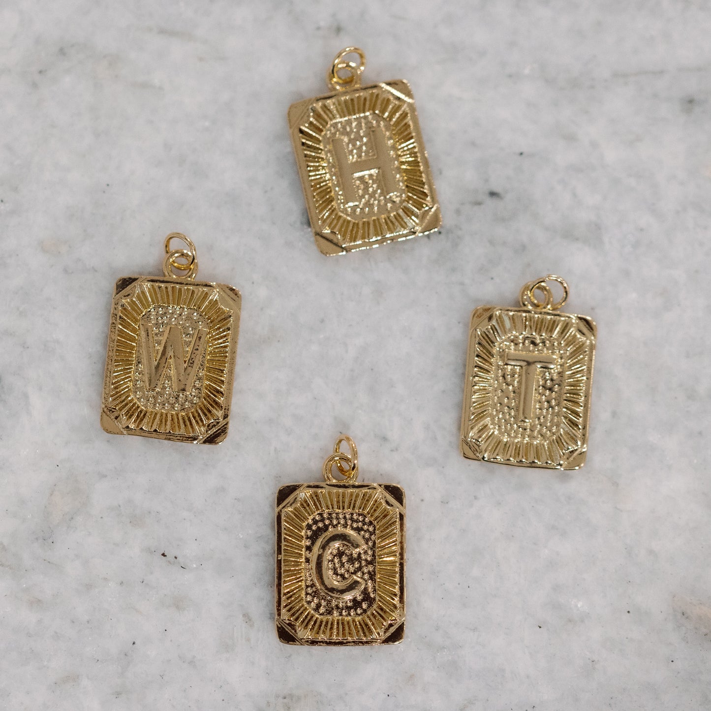 Square Letter Charms