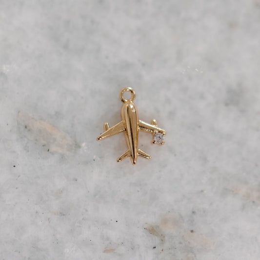 Gold Plane Charm