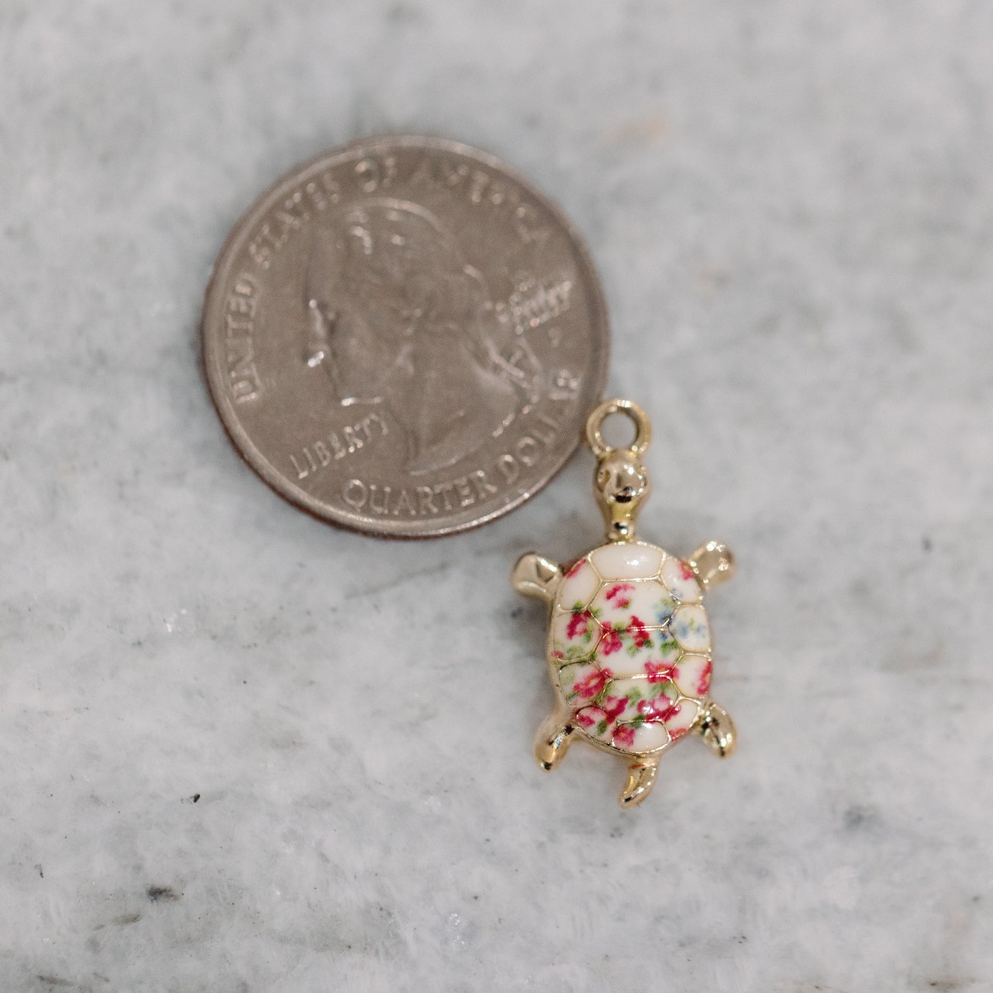 Turtle Floral Charm