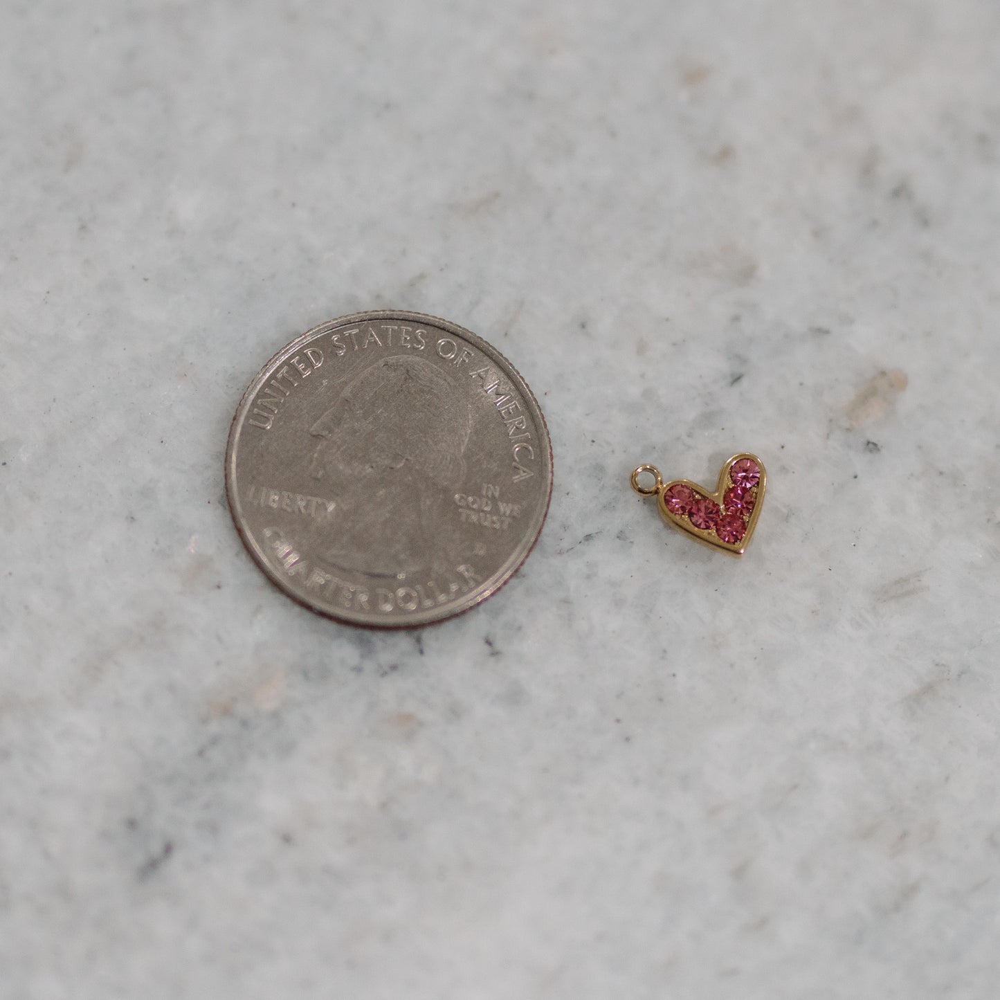 Dainty Pink Heart Charm