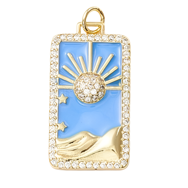 Sun and Mountain Pendant Charm