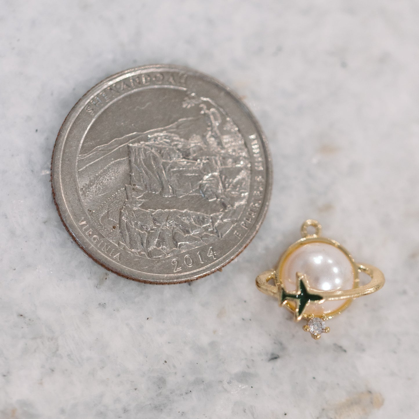 Pearl Earth Charm