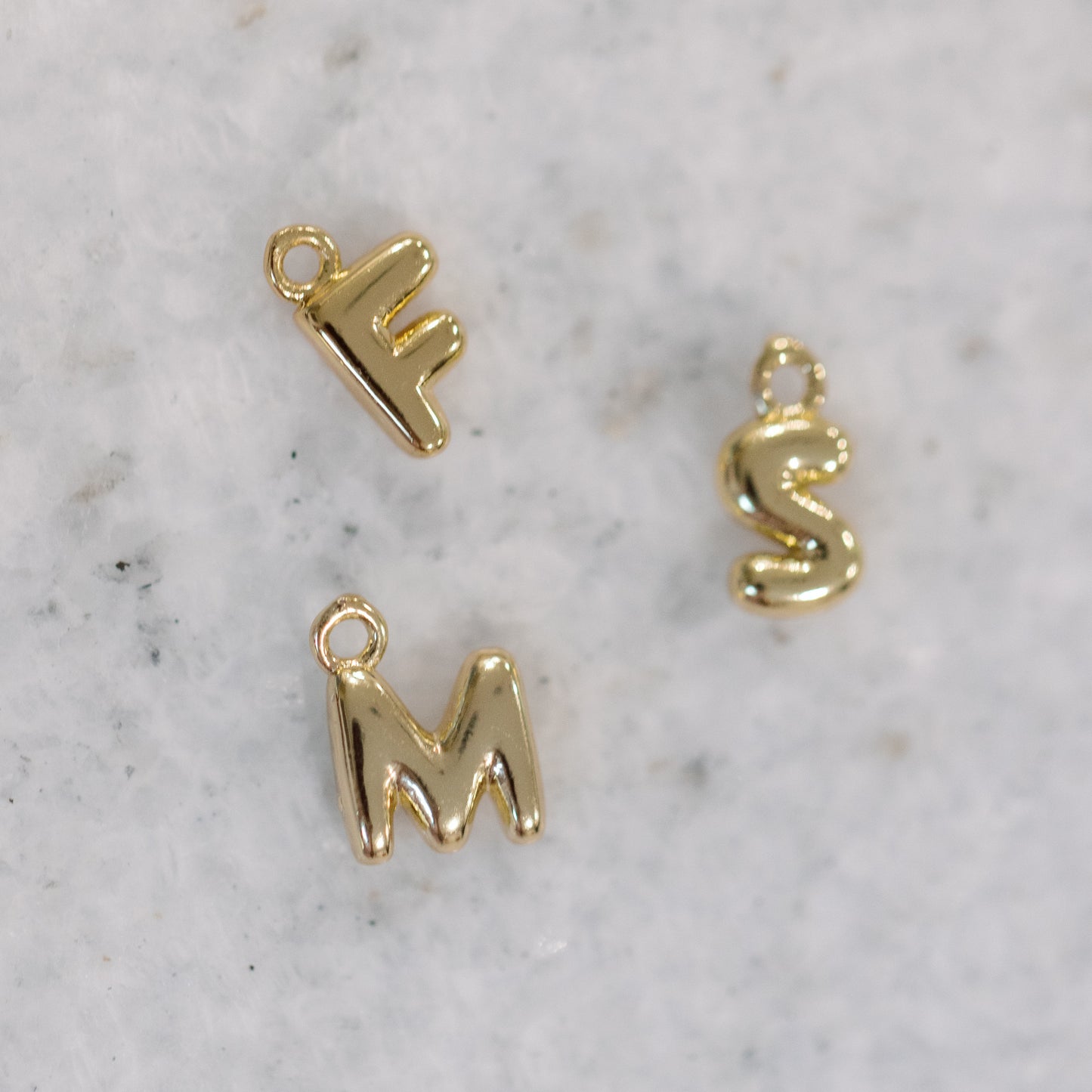 Dainty Bubble Letter Charm