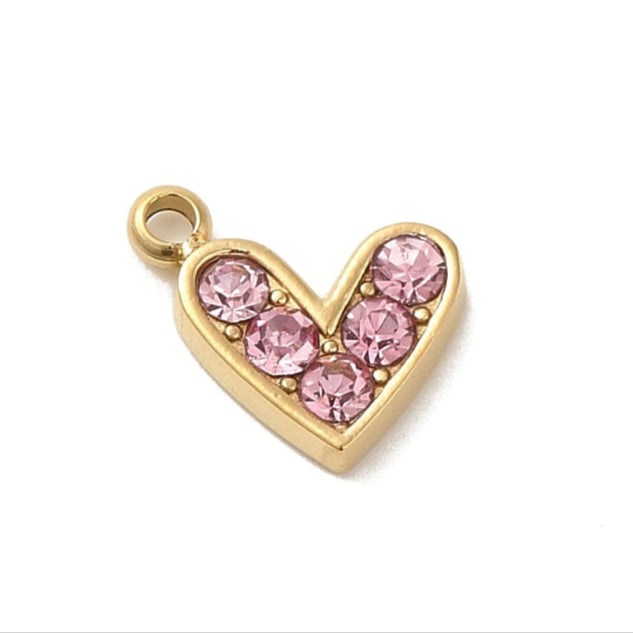 Dainty Pink Heart Charm