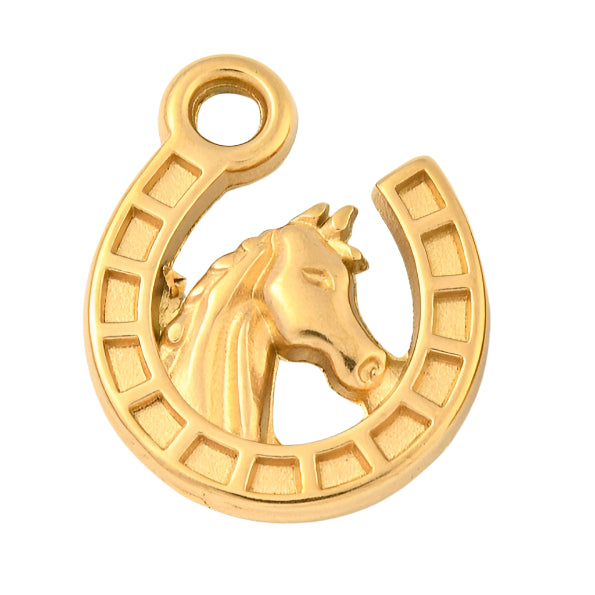 Horse in Horseshoe Charm